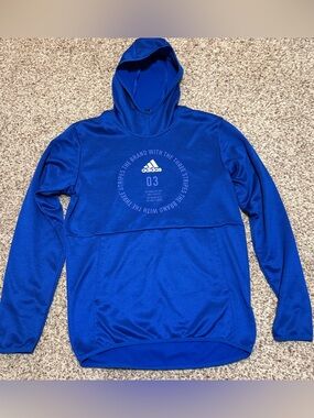 adidas Team Issue Hoodie Royal Blue Pullover Mens Size S EUC